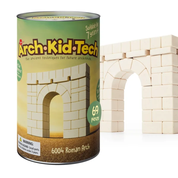 Arch-Kid-Tech® Roman Arch ของเล่นตัวต่อเชิงสถาปัตยกรรม 69 ชิ้น สำหรับเรียนรู้สมดุลของโครงสร้างและเทคนิคการก่อสร้างแบบคลาสสิก