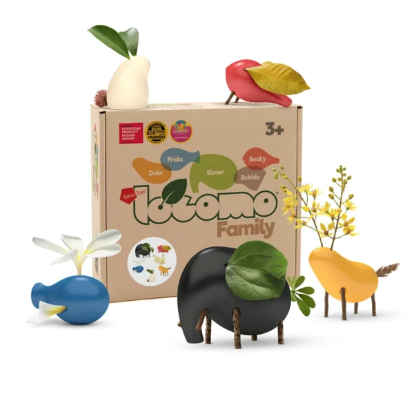 LOCOMO® Family ชุดตัวละครของเล่นสำรวจธรรมชาติ 5 ตัว สำหรับสร้างตัวละครจากใบไม้ กิ่งไม้ ดอกไม้ และสิ่งเล็ก ๆ รอบตัว