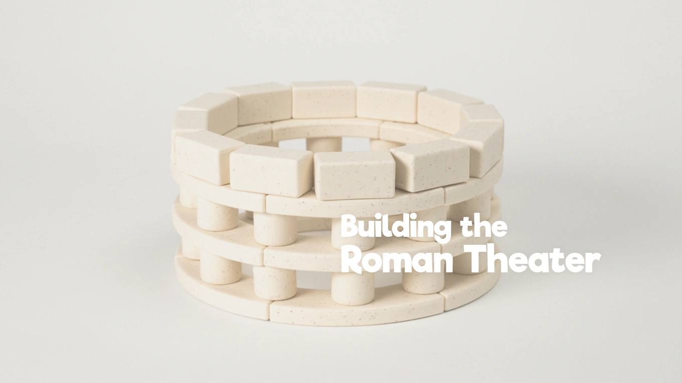 Arch-Kid-Tech® Roman Theater structure showing repeated forms shaping a circular architectural space.