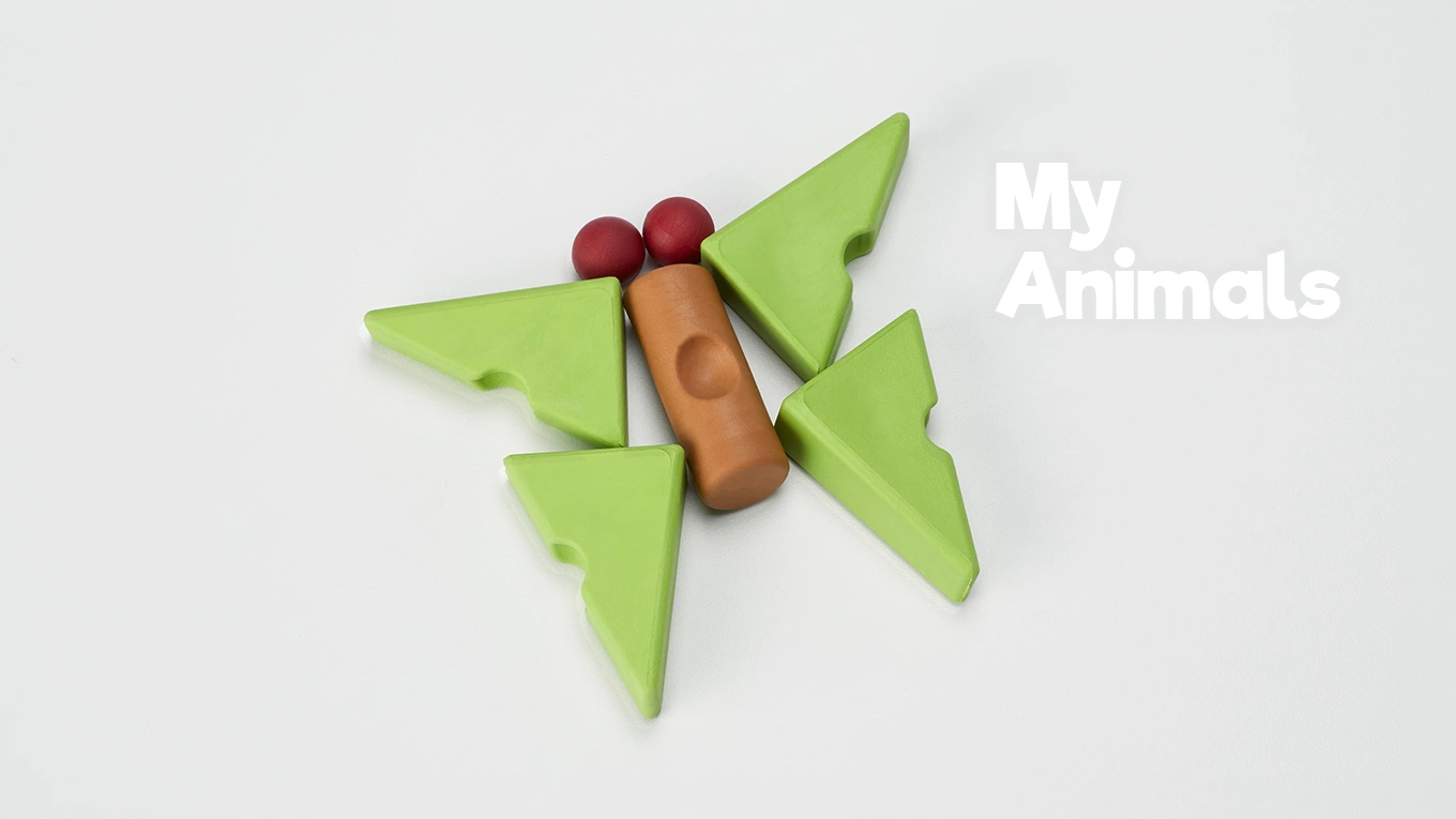 Animal shapes created with Resources® building blocks showing imaginative and open-ended play