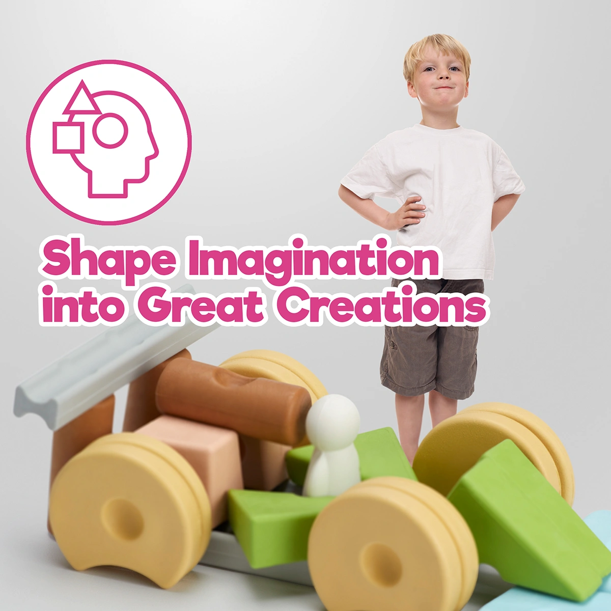 Collaborative building toy encouraging imagination and creative construction